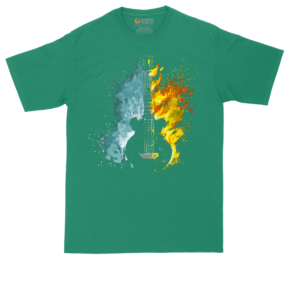 Guitar Fire and Water | Mens Tall T-Shirt