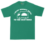 I Enjoy Romantic Walks to the Taco Truck | Mens Tall T-Shirt