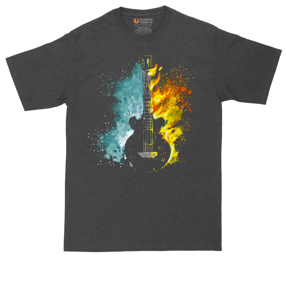 Guitar Fire and Water | Mens Tall T-Shirt