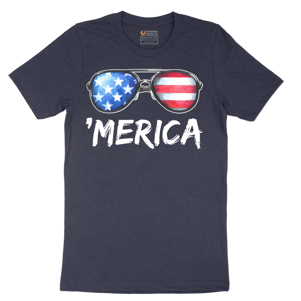 Flag Sun Glasses No Grunge - Mens T-Shirt - Sizes S - 6XL