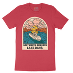 Boat Waves Sun Rays Lake Days - Mens T-Shirt - Sizes S - 6XL