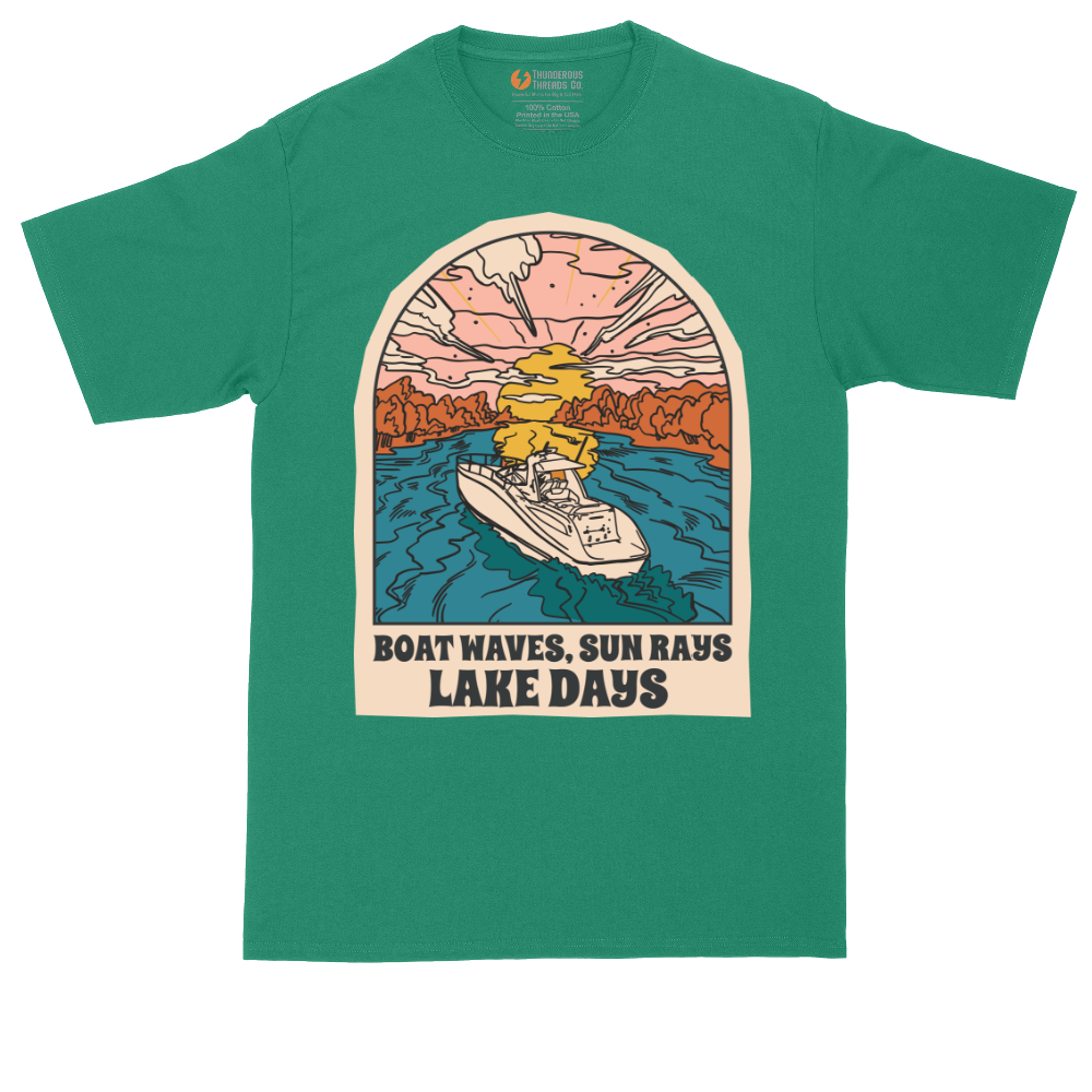 Boat Waves Sun Rays Lake Days | Mens Tall T-Shirt