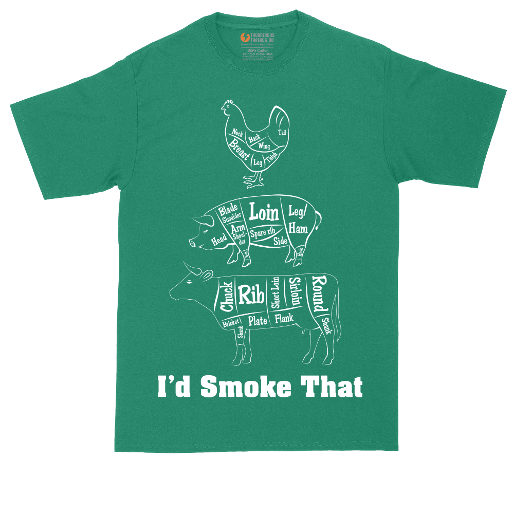 I'd Smoke That Meat Chart Version | Mens Tall T-Shirt