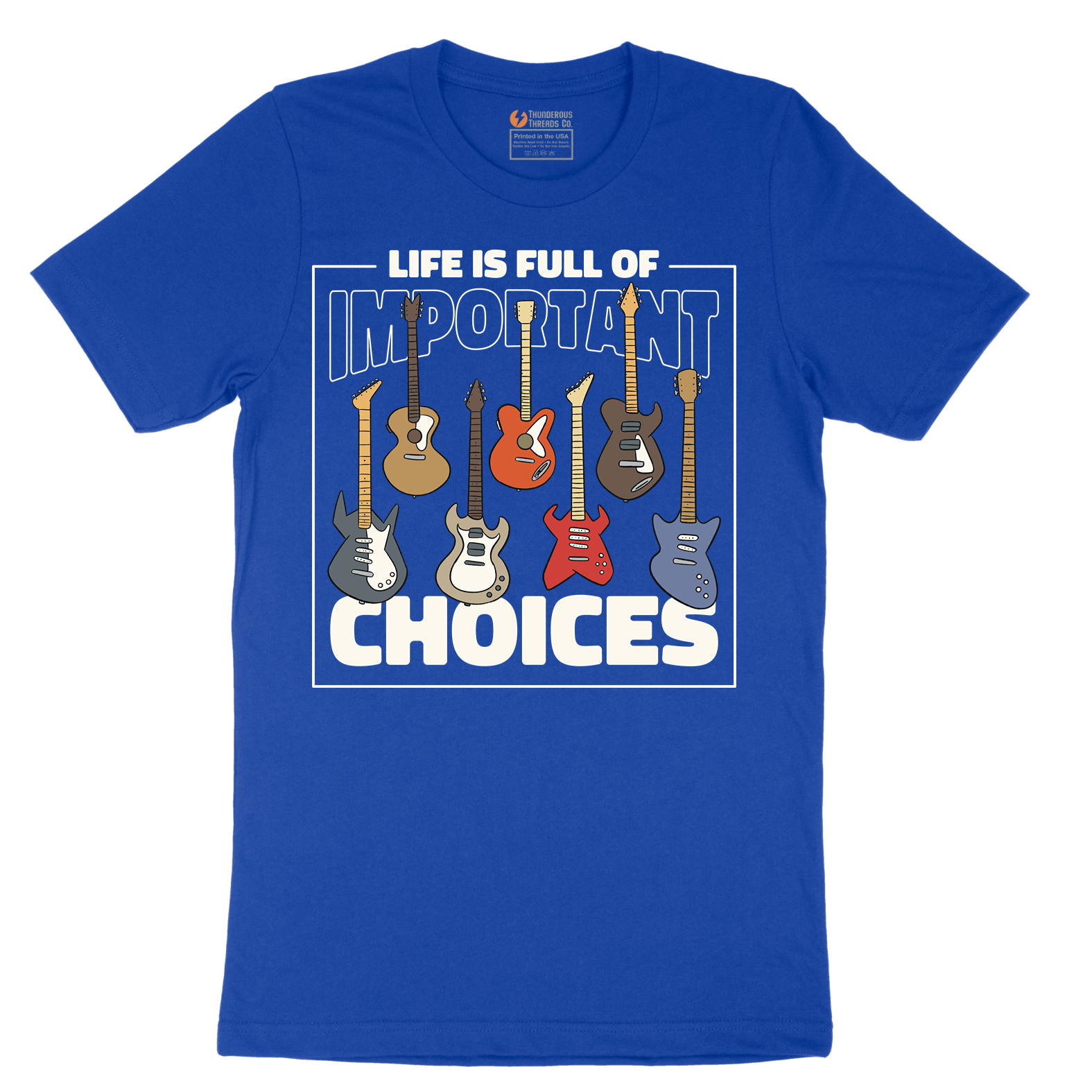 Life is Full of Important Choices Guitar Version - Mens T-Shirt - Sizes S - 6XL
