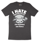 I Hate Morning People and Mornings and People Cat Shirt - Mens T-Shirt - Sizes S - 6XL