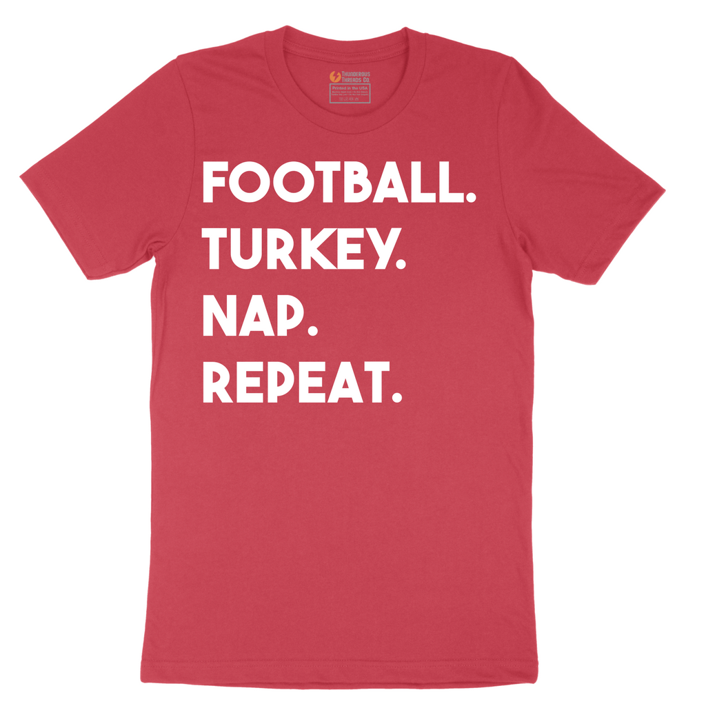Football Turkey Nap Repeat - Mens T-Shirt - Sizes S - 6XL