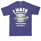I Hate Morning People and Mornings and People Cat Shirt | Mens Tall T-Shirt