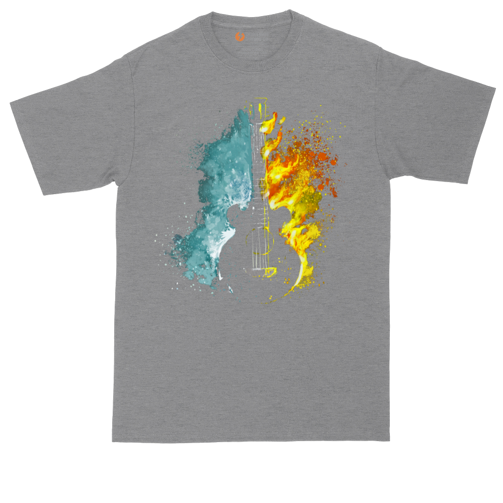 Guitar Fire and Water | Mens Tall T-Shirt