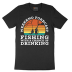 Weekend Forecast_Fishing with a Chance of Drinking - Mens T-Shirt - Sizes S - 6XL