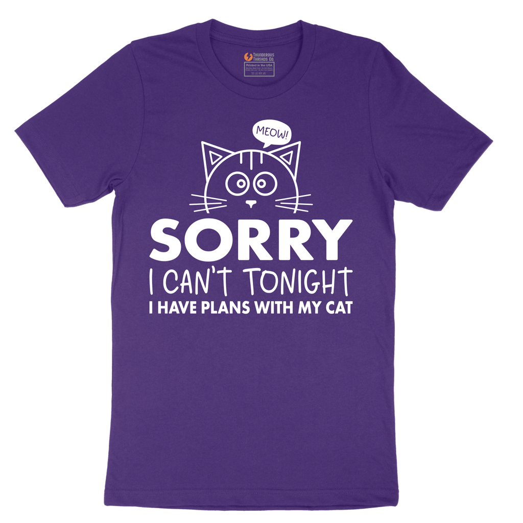 Sorry I Can't I Have Plans with My Cat - Mens T-Shirt - Sizes S - 6XL