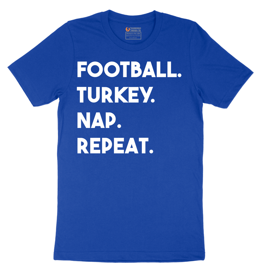 Football Turkey Nap Repeat - Mens T-Shirt - Sizes S - 6XL