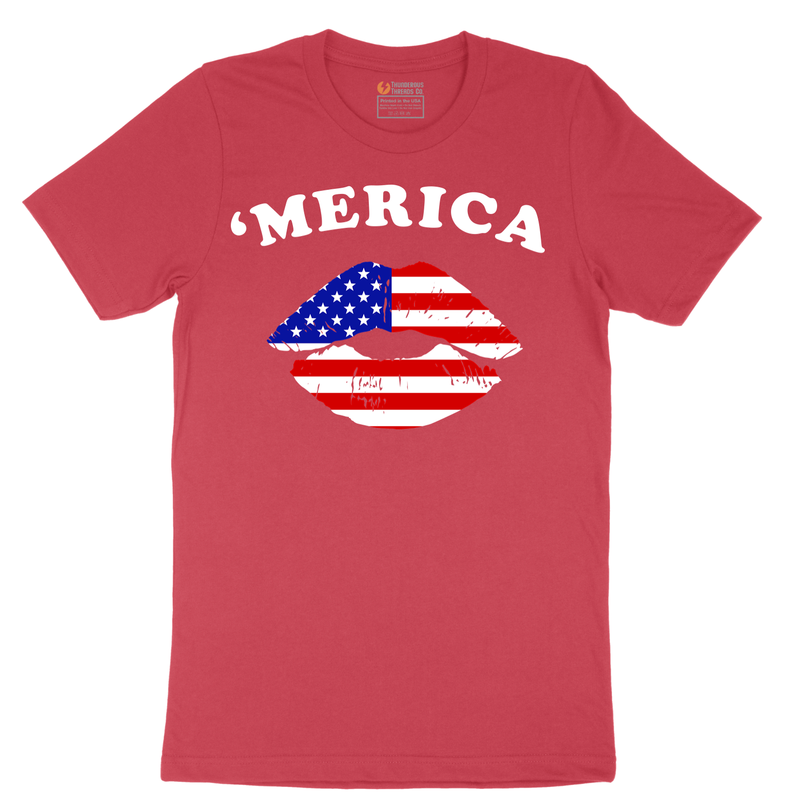 America Lips - Mens T-Shirt - Sizes S - 6XL