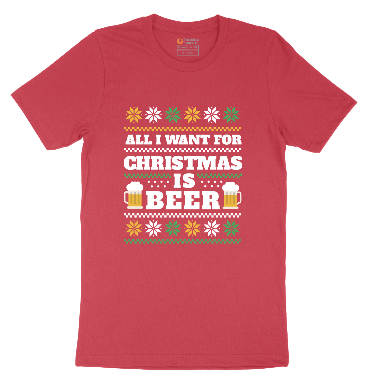 All I Want for Christmas Is Beer - Mens T-Shirt - Sizes S - 6XL