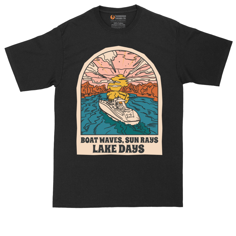 Boat Waves Sun Rays Lake Days | Mens Tall T-Shirt