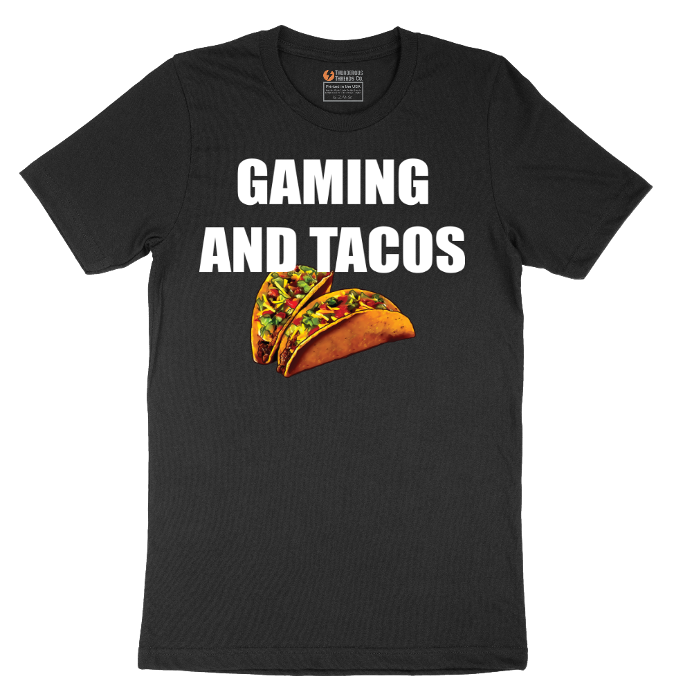 Gaming and Tacos - Mens T-Shirt - Sizes S - 6XL