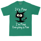 Stressed Cat Everything is Fine | Mens Tall T-Shirt