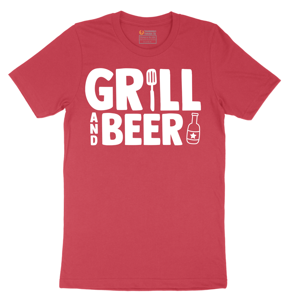 Grill and Beer - Mens T-Shirt - Sizes S - 6XL