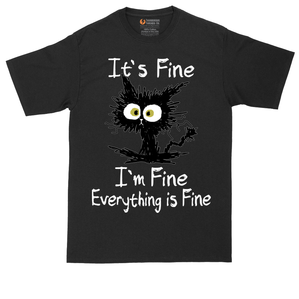 Stressed Cat Everything is Fine | Mens Tall T-Shirt
