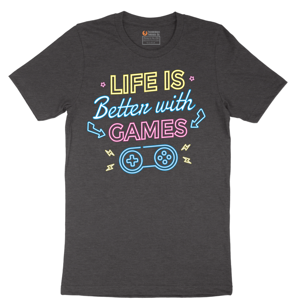 LIfe is Better with Games - Mens T-Shirt - Sizes S - 6XL