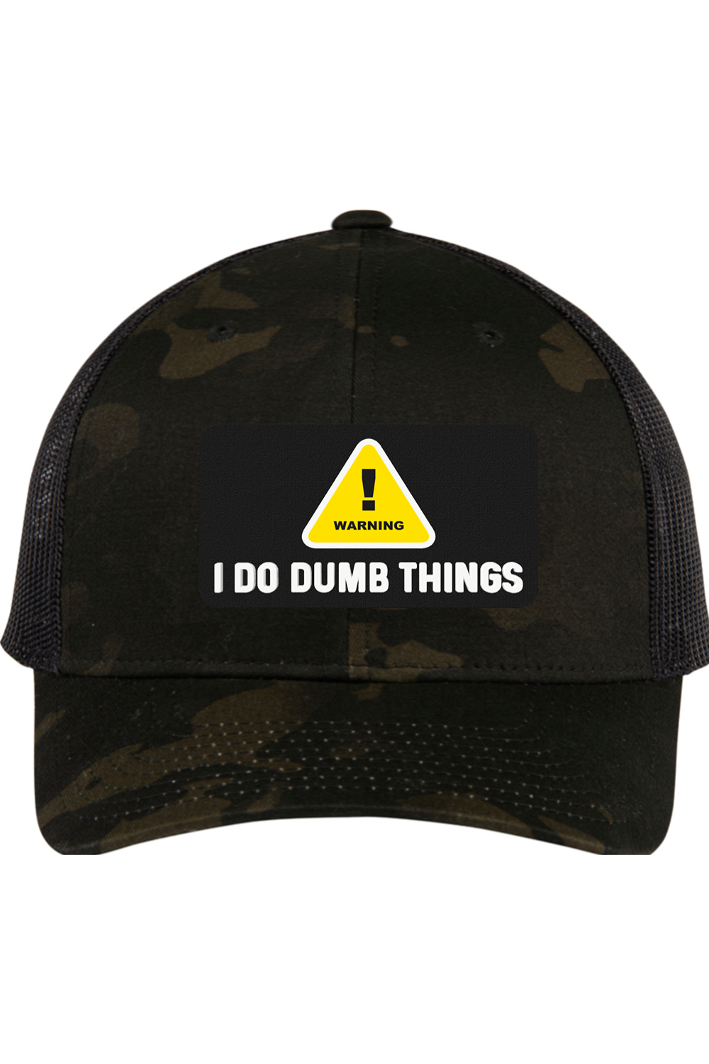Warning I Do Dumb Things - 3D Patch Trucker Hat