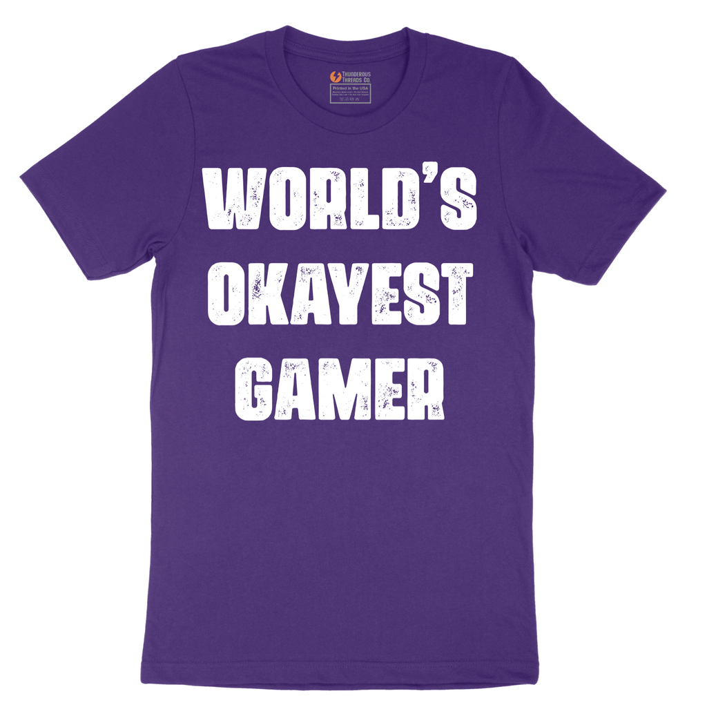 Worlds Okayest Gamer - Mens T-Shirt - Sizes S - 6XL