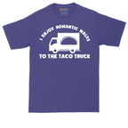I Enjoy Romantic Walks to the Taco Truck | Mens Tall T-Shirt