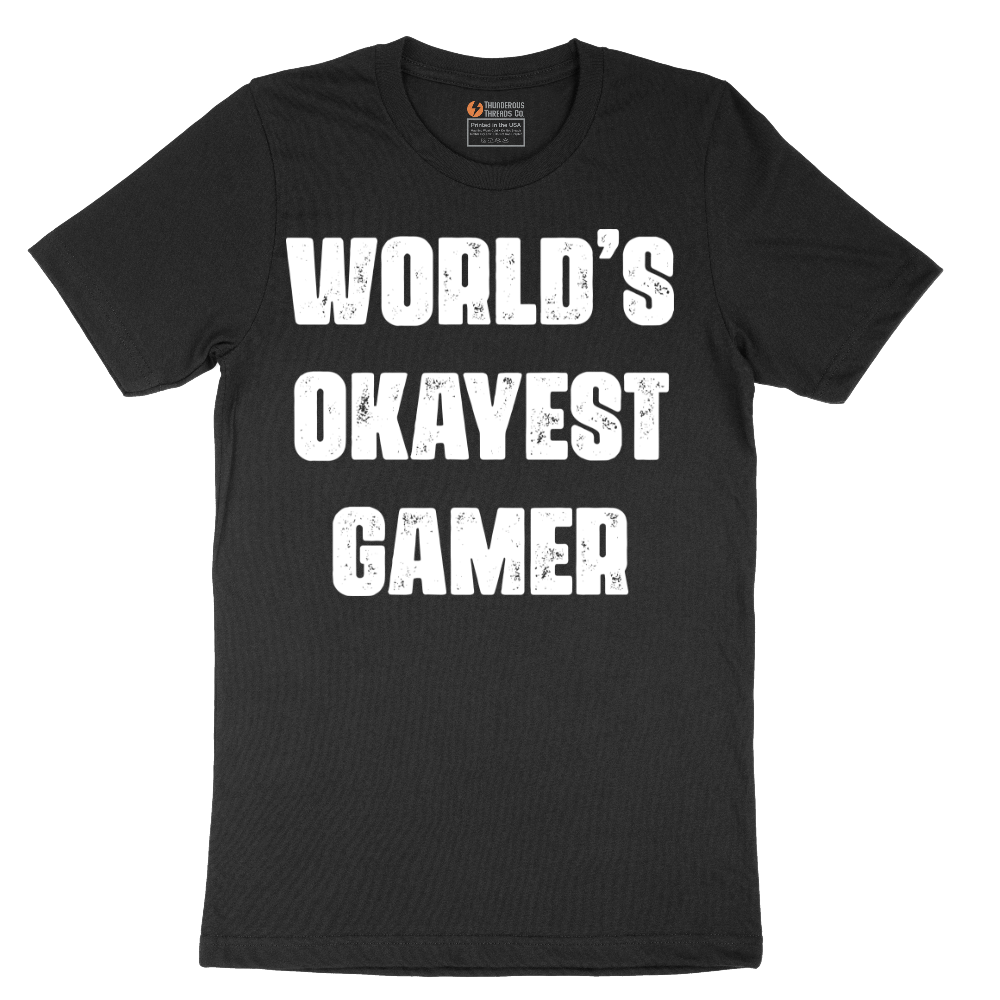 Worlds Okayest Gamer - Mens T-Shirt - Sizes S - 6XL