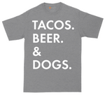 Tacos, Beer & Dogs | Mens Tall T-Shirt