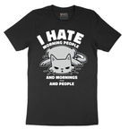 I Hate Morning People and Mornings and People Cat Shirt - Mens T-Shirt - Sizes S - 6XL
