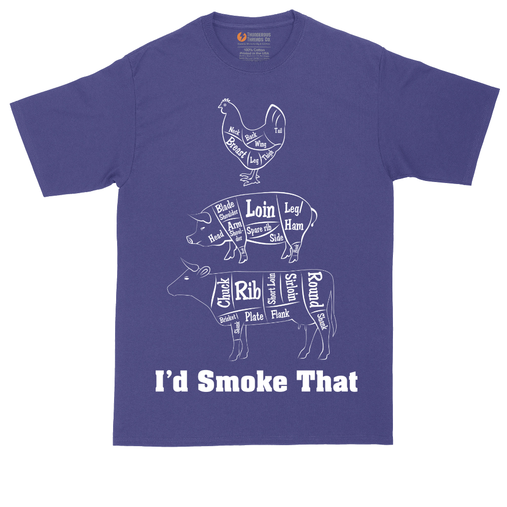 I'd Smoke That Meat Chart Version | Mens Tall T-Shirt