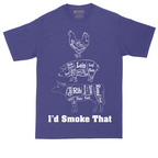 I'd Smoke That Meat Chart Version | Mens Tall T-Shirt