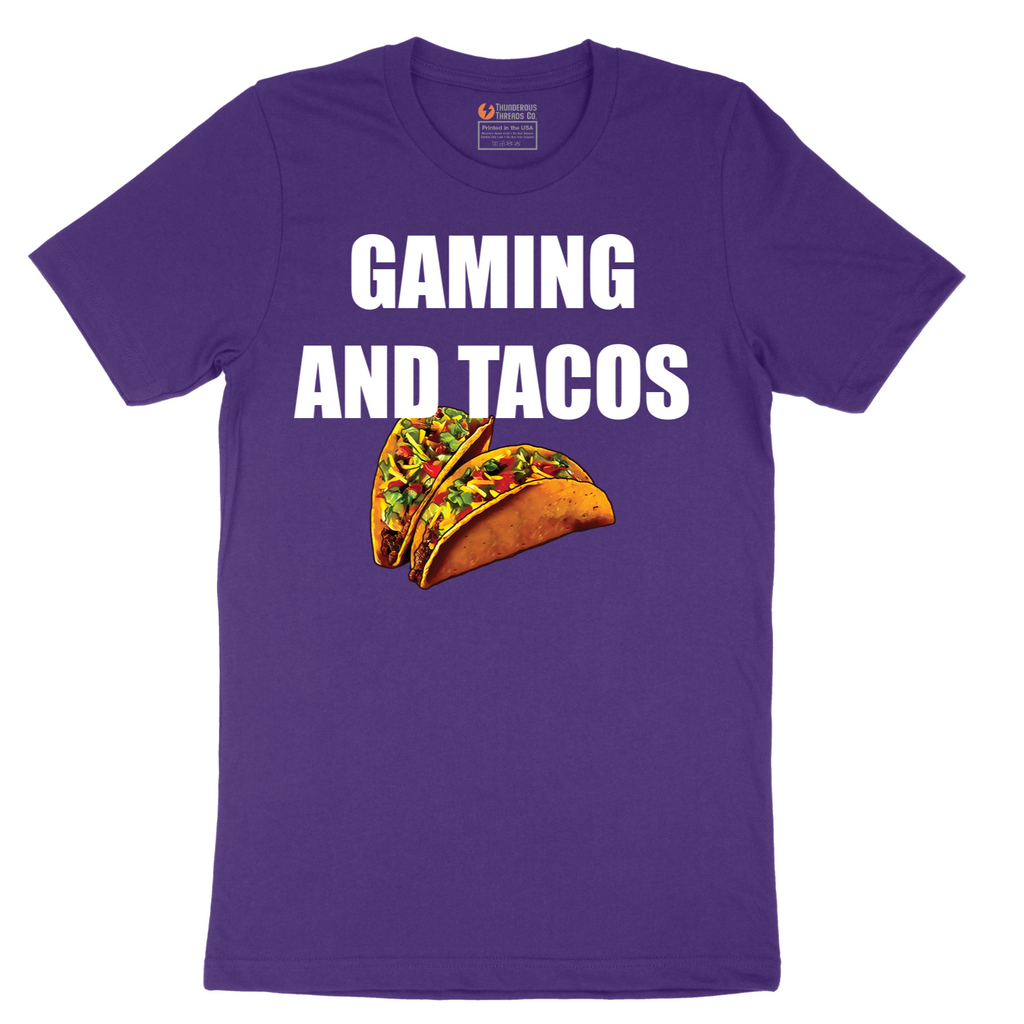 Gaming and Tacos - Mens T-Shirt - Sizes S - 6XL