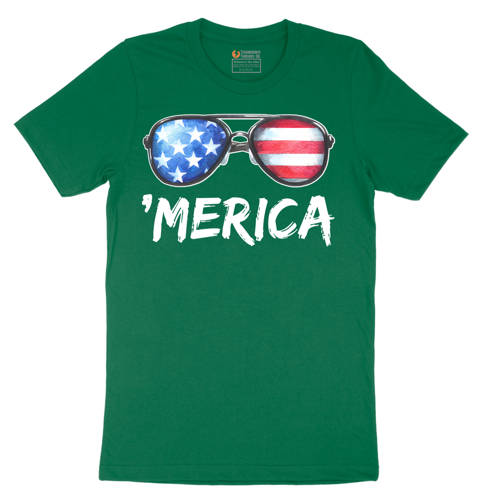 Flag Sun Glasses No Grunge - Mens T-Shirt - Sizes S - 6XL