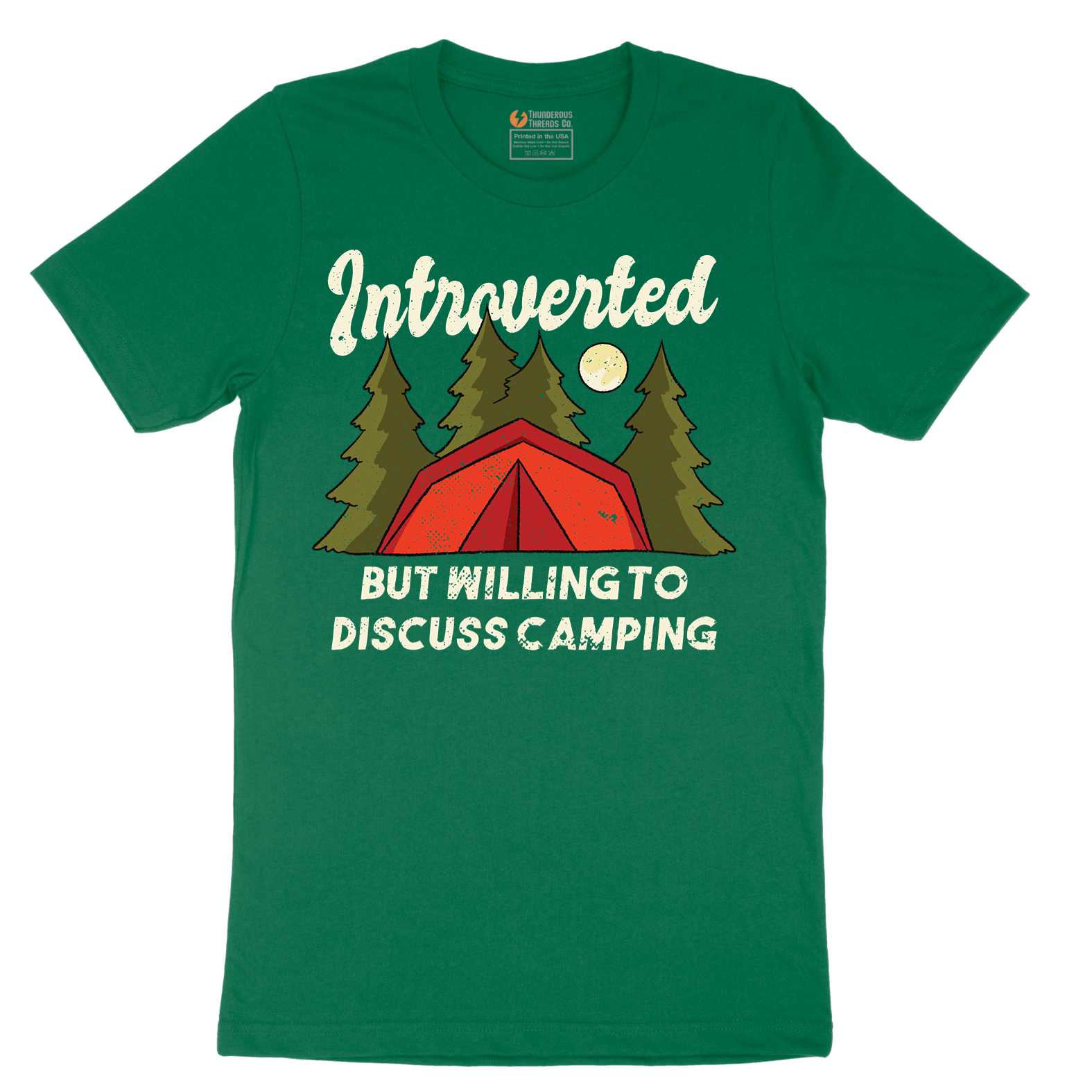 Introverted but Willing to Discuss Camping - Mens T-Shirt - Sizes S - 6XL