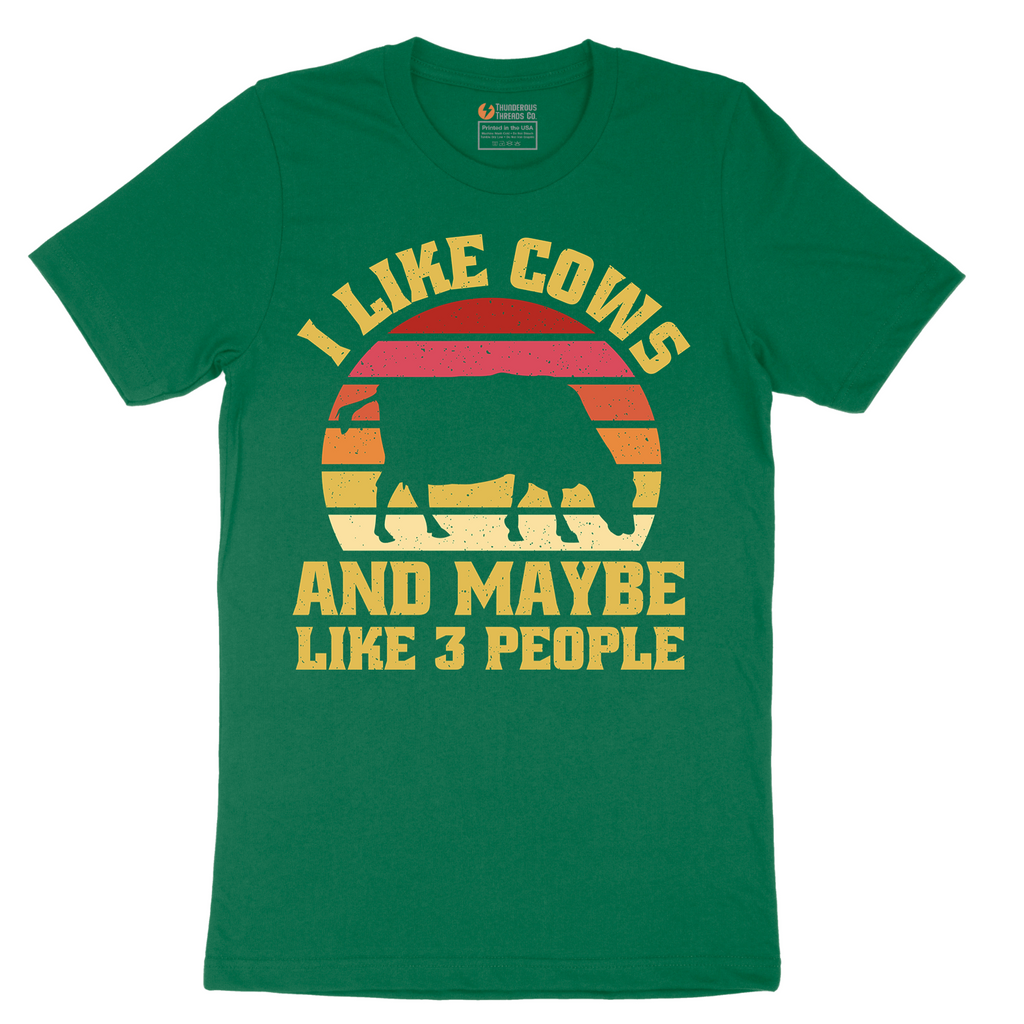 I Like Cows and Maybe Like 3 People - Mens T-Shirt - Sizes S - 6XL