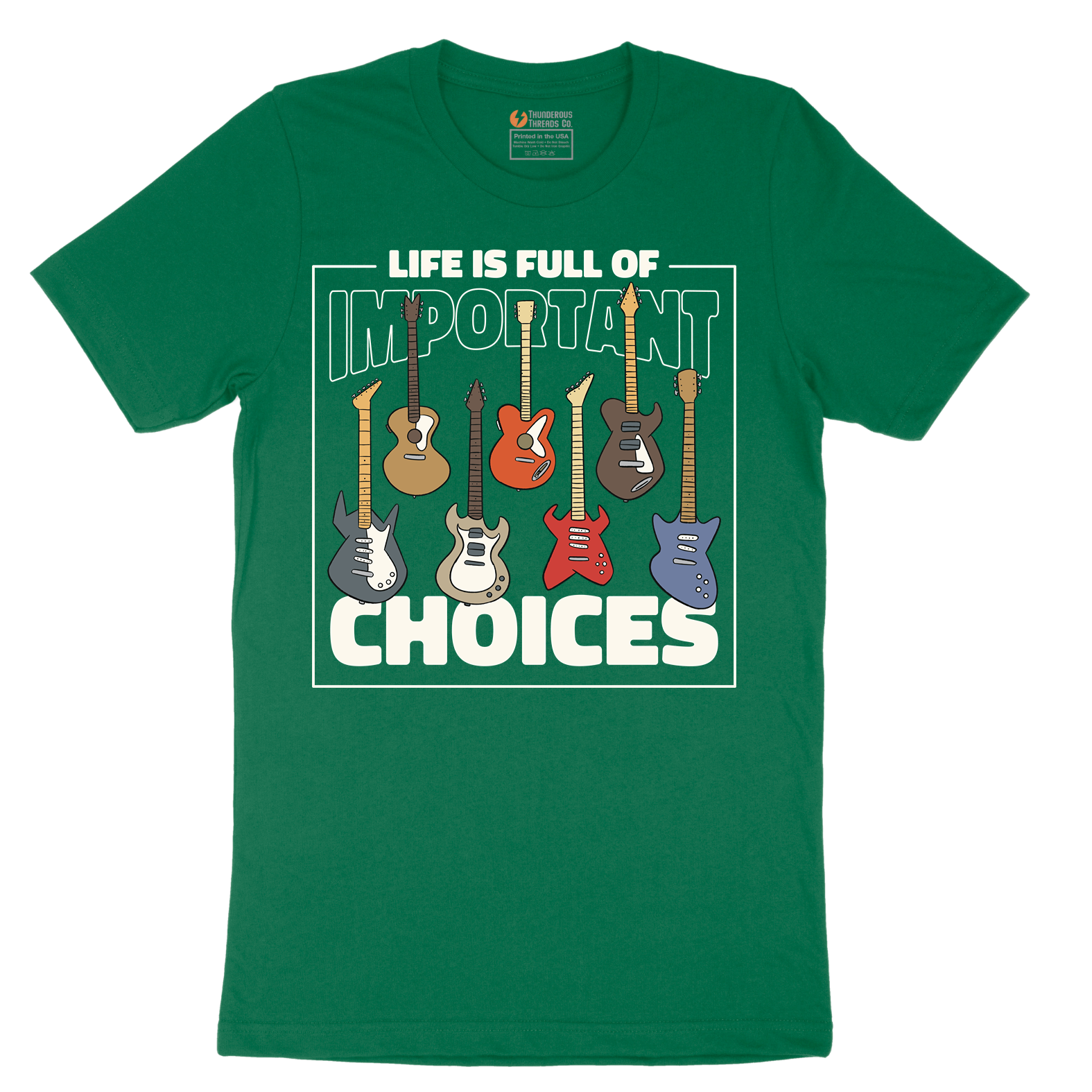 Life is Full of Important Choices Guitar Version - Mens T-Shirt - Sizes S - 6XL