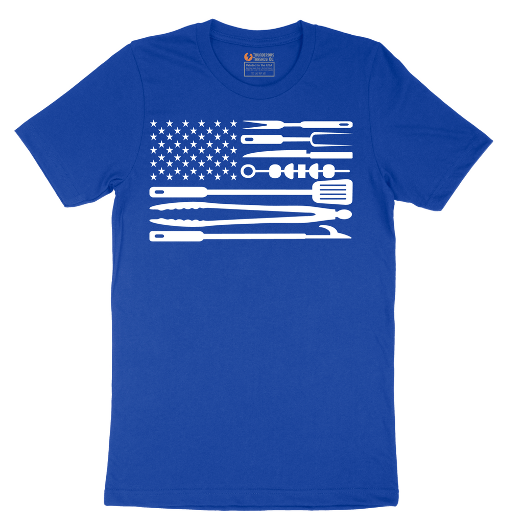American Flag Barbeque Tools - Mens T-Shirt - Sizes S - 6XL