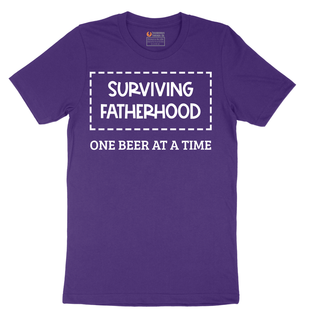 Surviving Fatherhood One Beer at a Time - Mens T-Shirt - Sizes S - 6XL