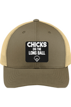 Chicks Dig the Long Ball - 3D Patch Trucker Hat