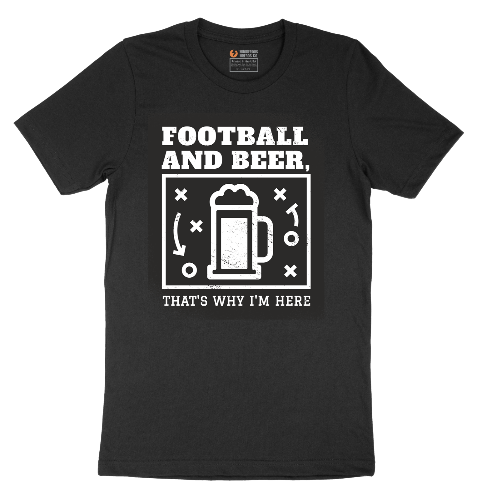 Football and Beer thats Why I'm Here - Mens T-Shirt - Sizes S - 6XL