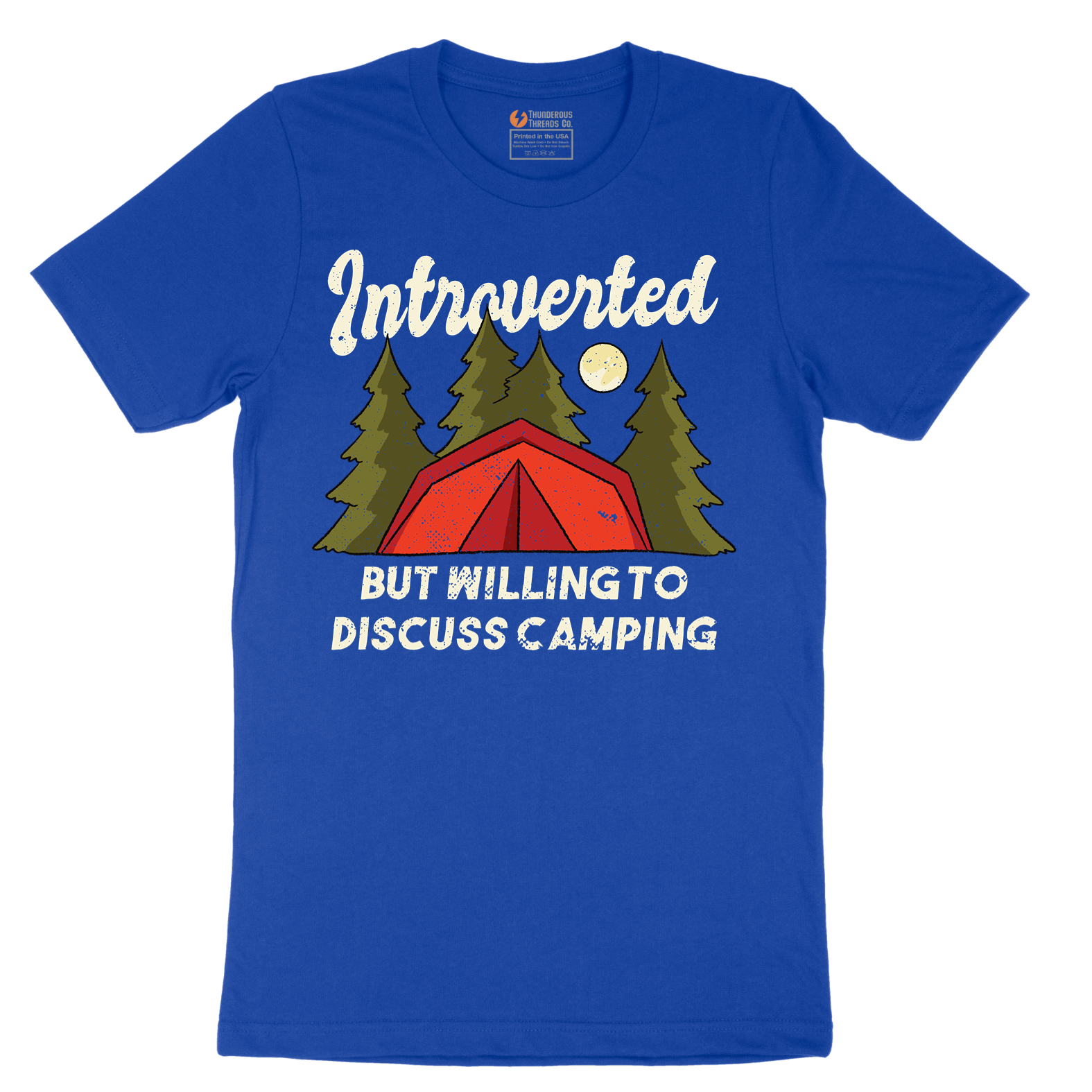 Introverted but Willing to Discuss Camping - Mens T-Shirt - Sizes S - 6XL