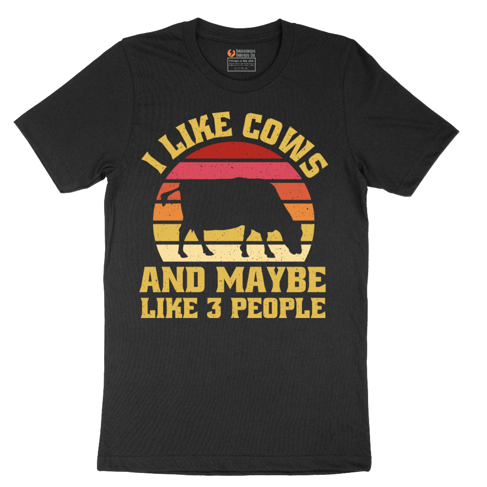 I Like Cows and Maybe Like 3 People - Mens T-Shirt - Sizes S - 6XL
