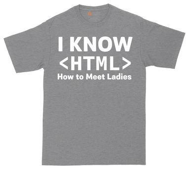 I Know HTML How to Meet Ladies | Mens Tall T-Shirt