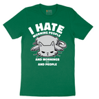 I Hate Morning People and Mornings and People Cat Shirt - Mens T-Shirt - Sizes S - 6XL