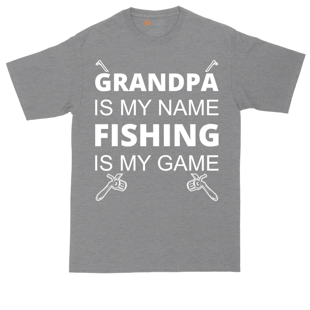 Grandpa is My Name Fishing is My Game | Mens Tall T-Shirt