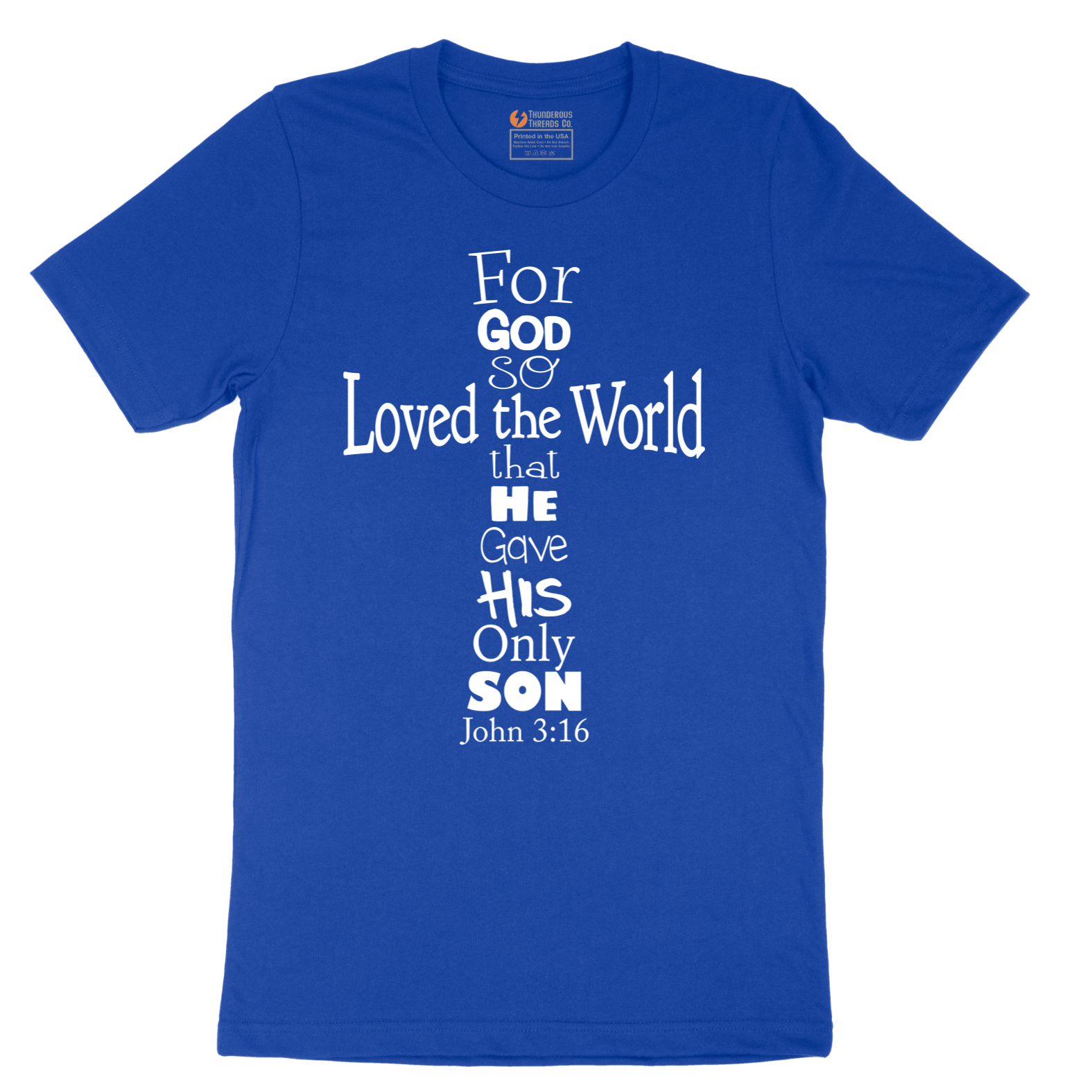 John 3_16 Cross - Mens T-Shirt - Sizes S - 6XL