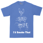 I'd Smoke That Meat Chart Version | Mens Tall T-Shirt
