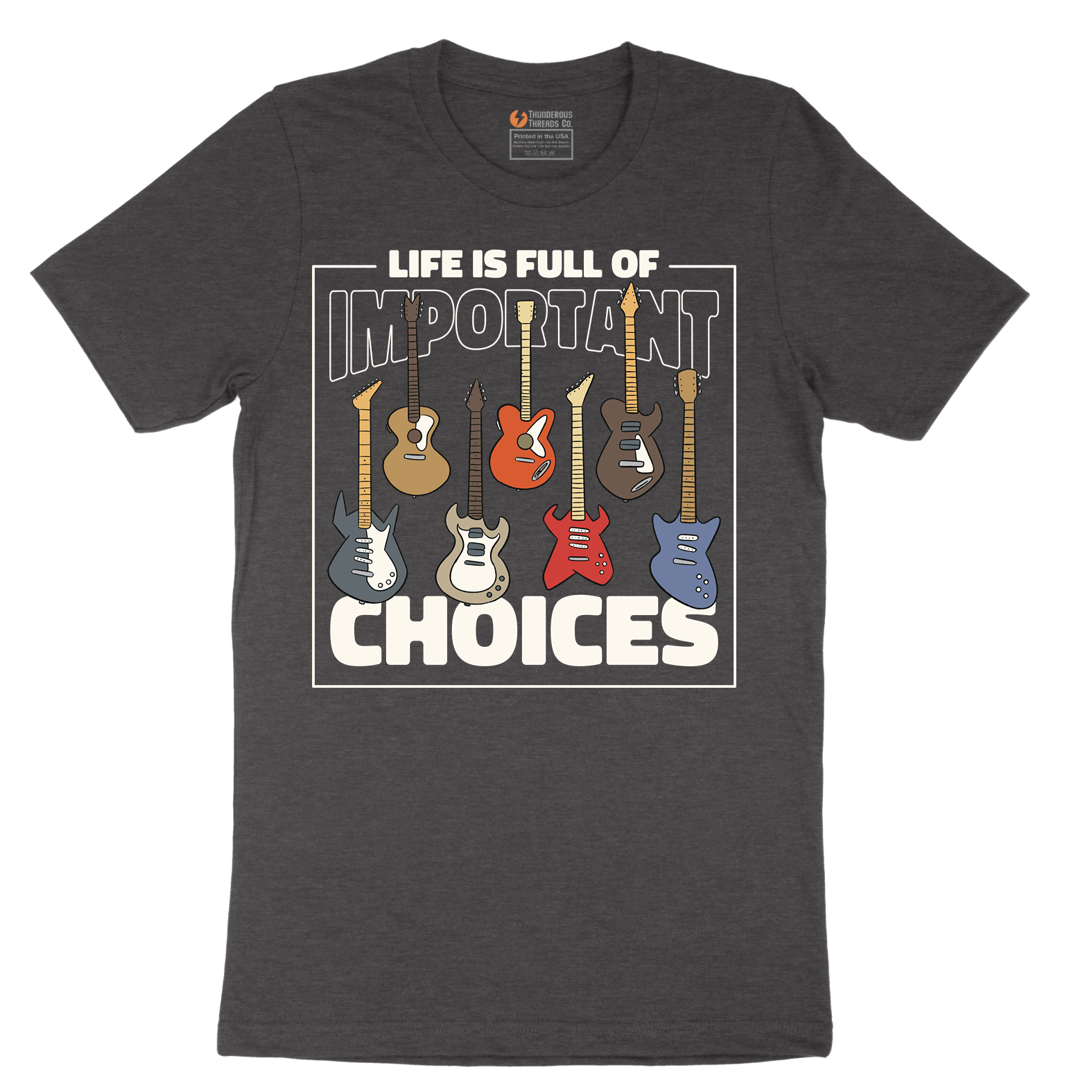 Life is Full of Important Choices Guitar Version - Mens T-Shirt - Sizes S - 6XL