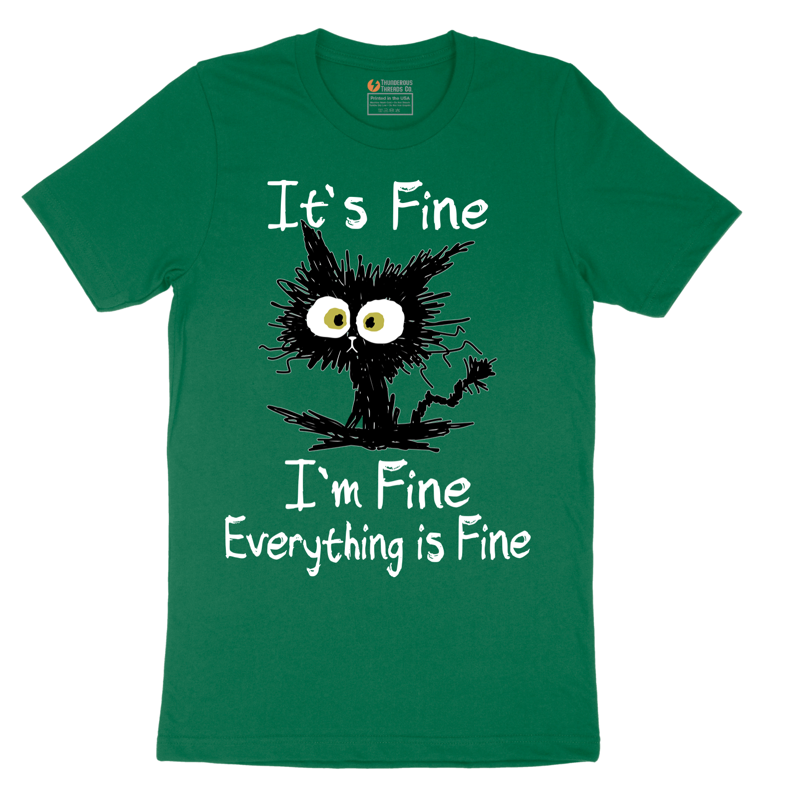 Stressed Cat Everything is Fine - Mens T-Shirt - Sizes S - 6XL