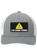 Warning I Do Dumb Things - 3D Patch Trucker Hat